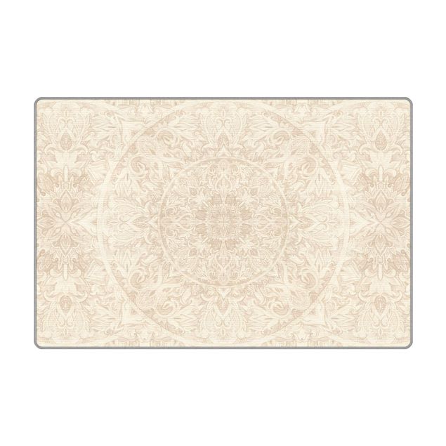 Teppich - Mandala Aquarell Muster Ornament beige