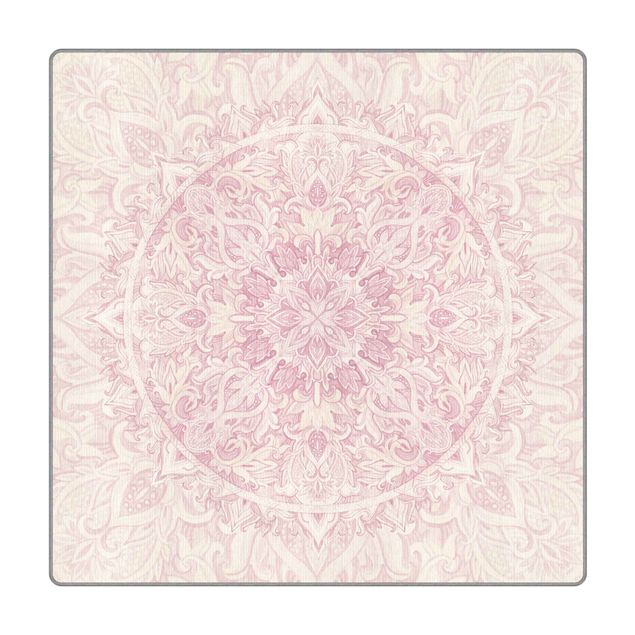 Teppich - Mandala Aquarell Ornament rosa