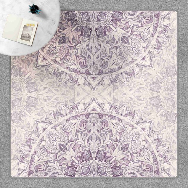 Teppich violett Mandala Aquarell Ornament violett