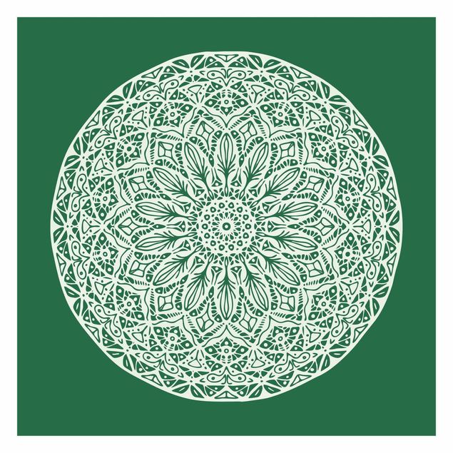Tapeten Mandala Ornament vor Grün