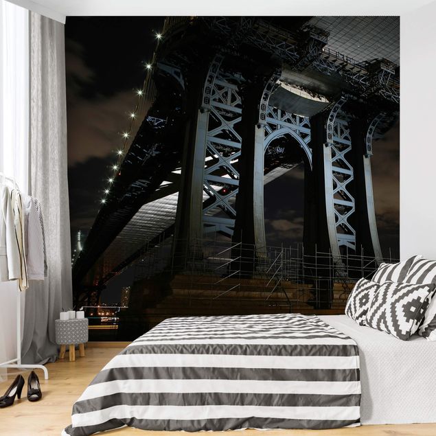 Design Tapeten Manhattan Bridge bei Nacht