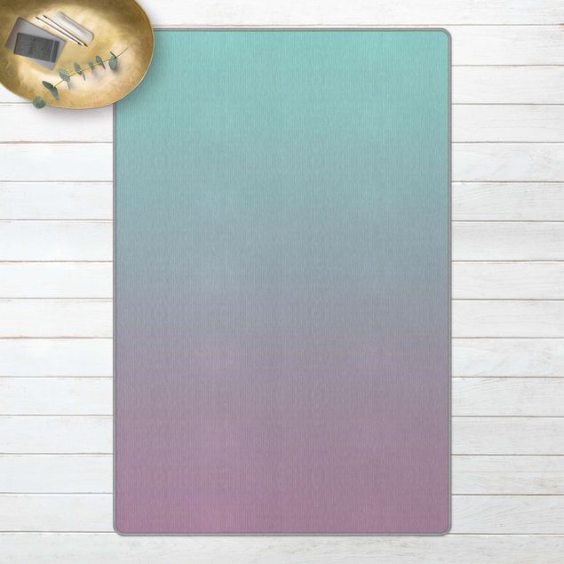Teppich modern Mint-Violett Farbverlauf