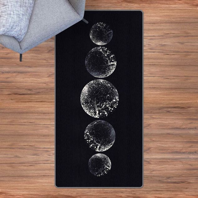 Teppich schwarz-weiß Mondkette
