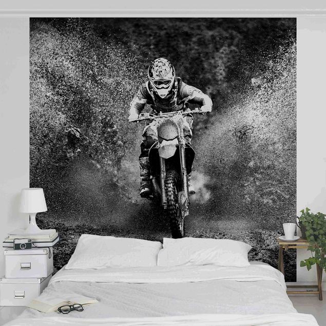 Fototapete selbstklebend Motocross im Schlamm