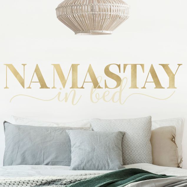 Wandtattoo - Namastay in bed Gold