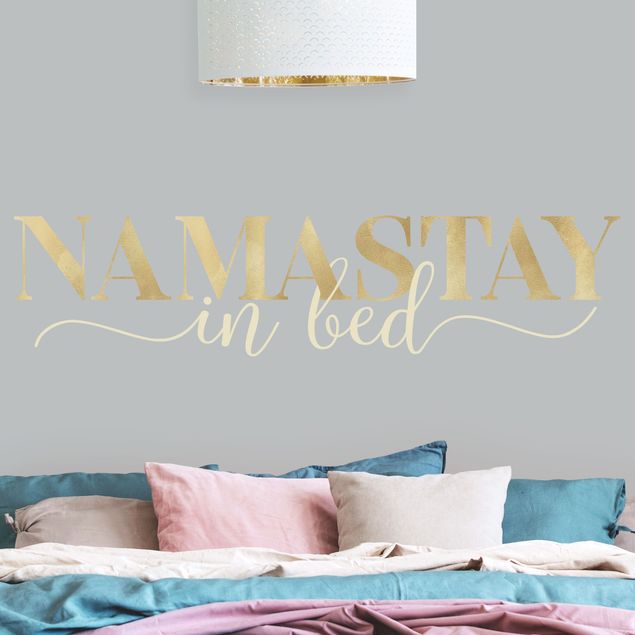 Wandtattoo - Namastay in bed Gold