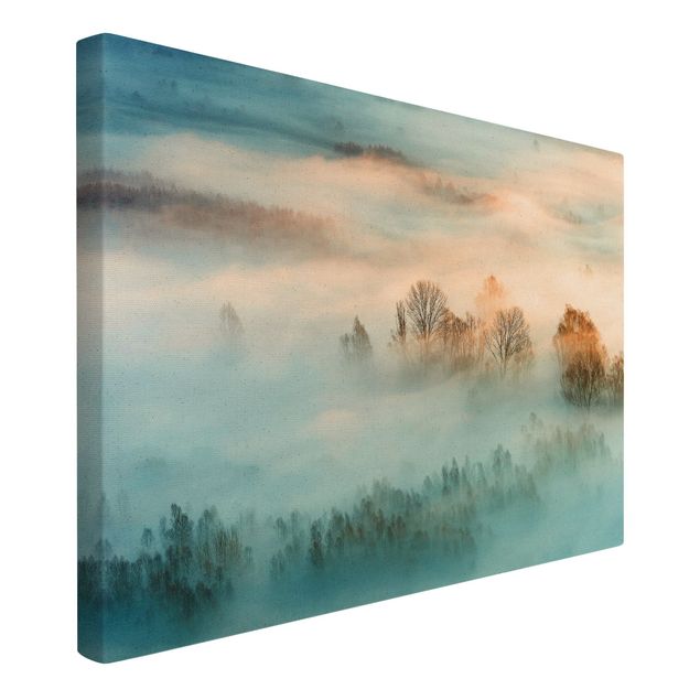 Leinwandbild - Nebel bei Sonnenaufgang - Querformat 2:3