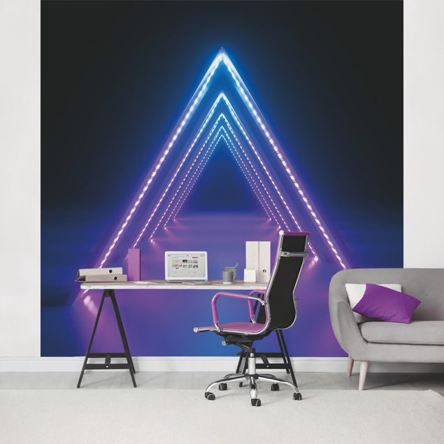 Design Tapeten Neon Dreieck