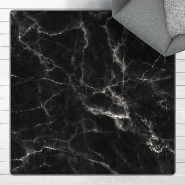 Teppich Marmor Optik Nero Carrara