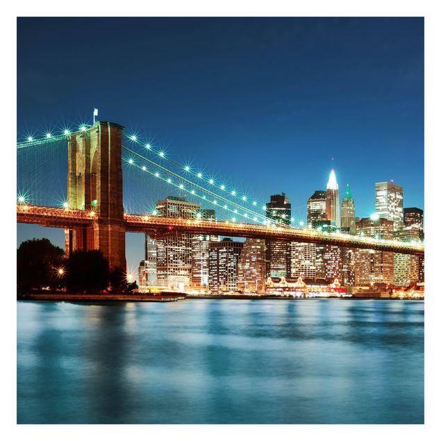 Tapete selbstklebend Nighttime Manhattan Bridge