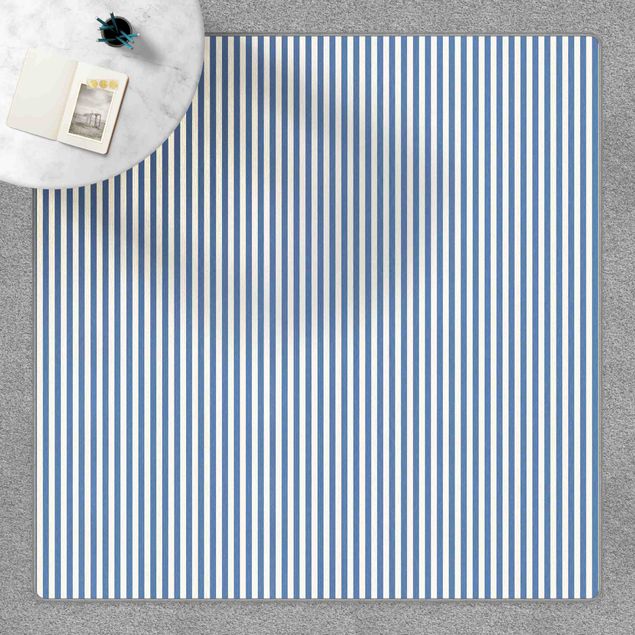 Teppiche groß No.YK44 Streifen Blau Weiß