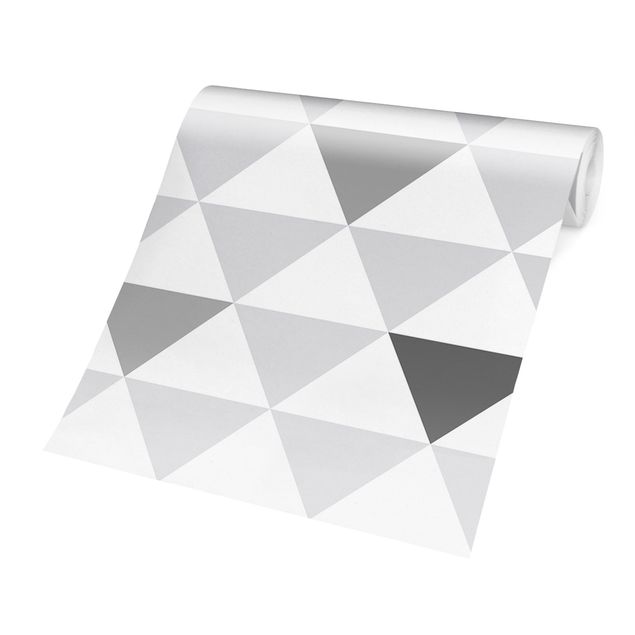 selbstklebende Tapete No.YK66 Dreiecke Grau Weiß Grau