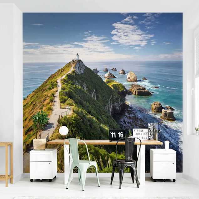 Tapeten Wohnzimmer modern Nugget Point Leuchtturm und Meer Neuseeland