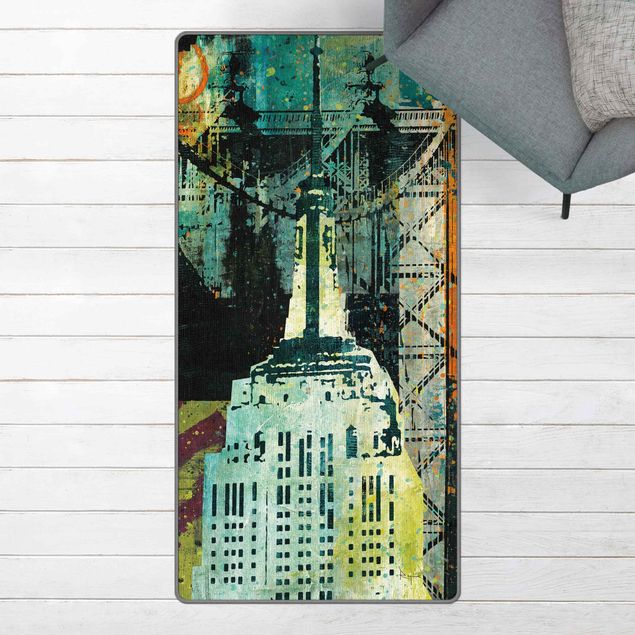 Teppich abstrakt NY Graffiti Empire State Building
