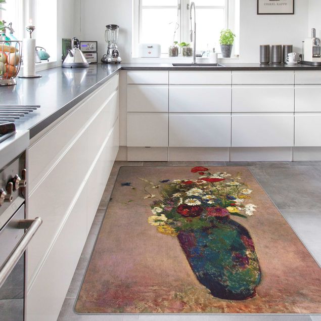 Teppich - Odilon Redon - Blumenvase mit Mohn