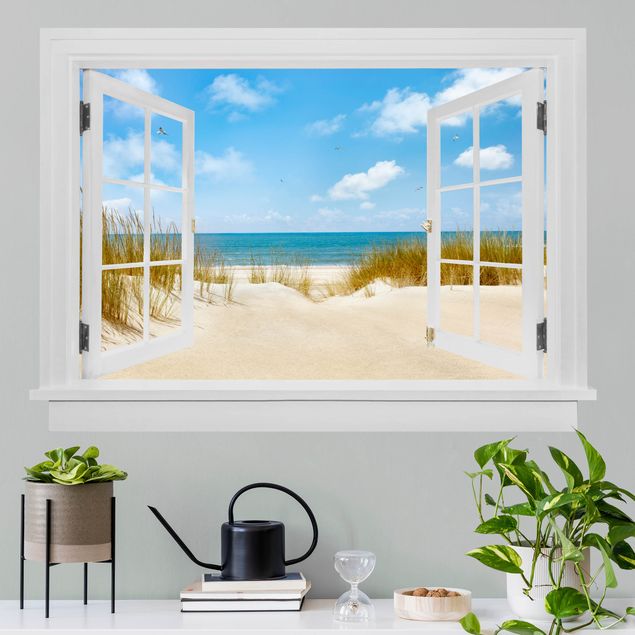 Wandtattoo - Offenes Fenster Strand