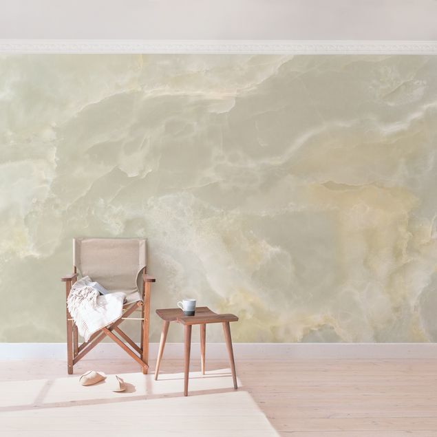 Tapeten Wohnzimmer modern Onyx Marmor Creme