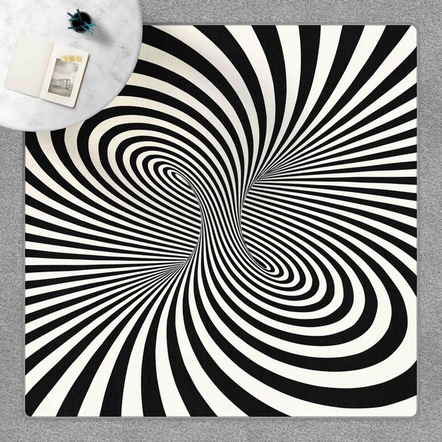 Teppich schwarz-weiß Optiktornado