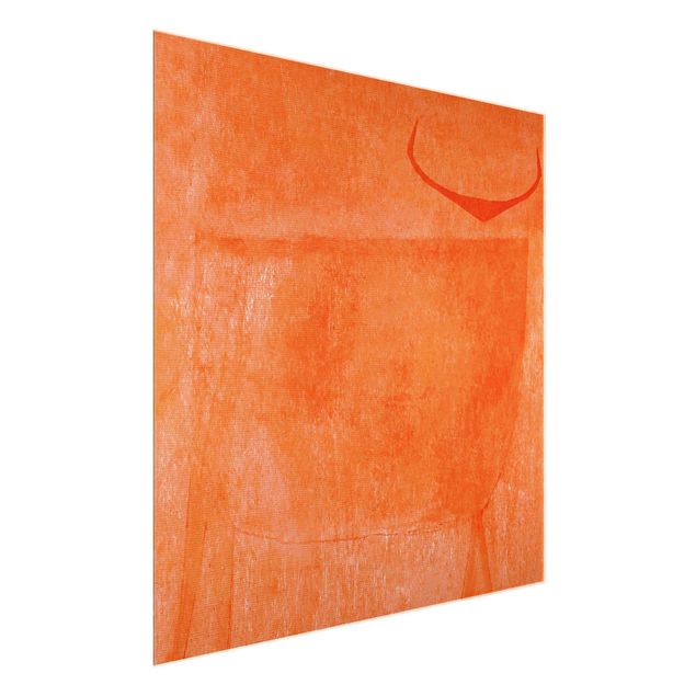 Glasbild - Oranger Stier - Quadrat