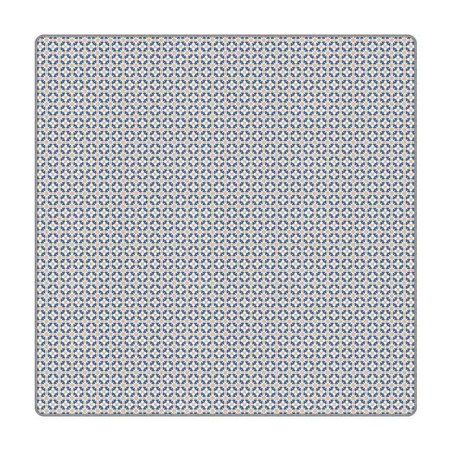 Teppich - Orientalisches Muster mit blauen Sternen