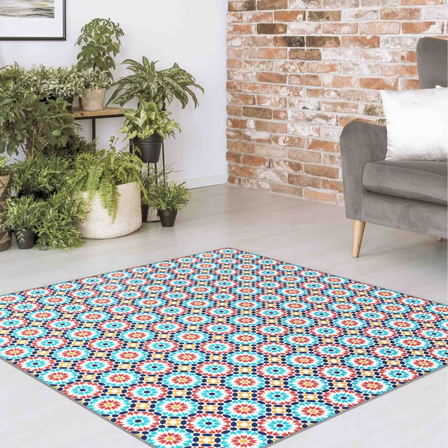 Teppich modern Orientalisches Muster mit bunten Blüten
