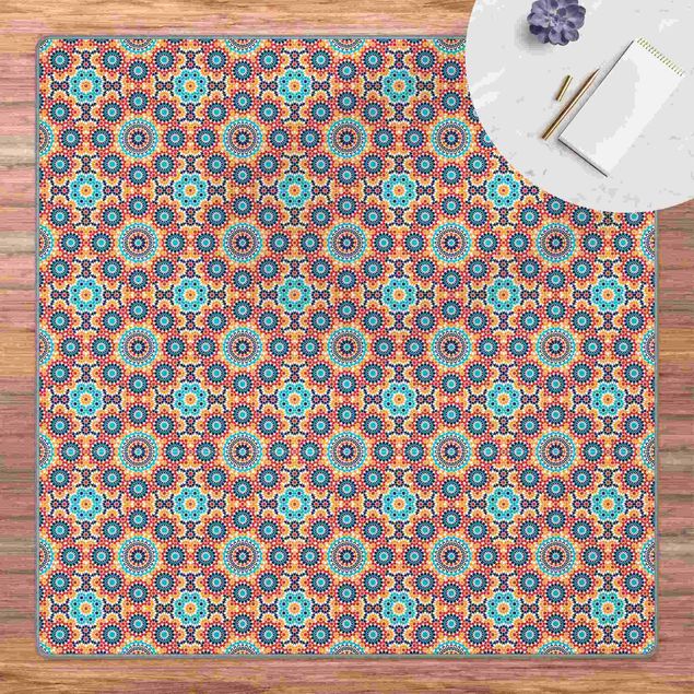 Teppich Orient Orientalisches Muster mit bunten Blumen