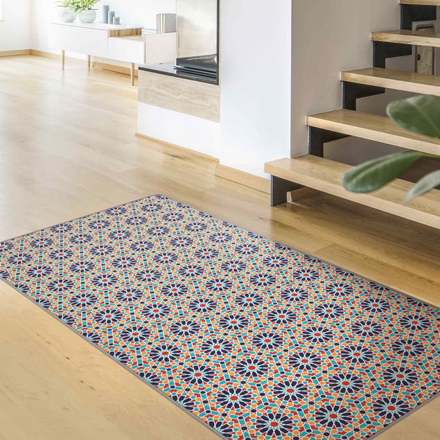 Teppich modern Orientalisches Muster mit bunten Sternen