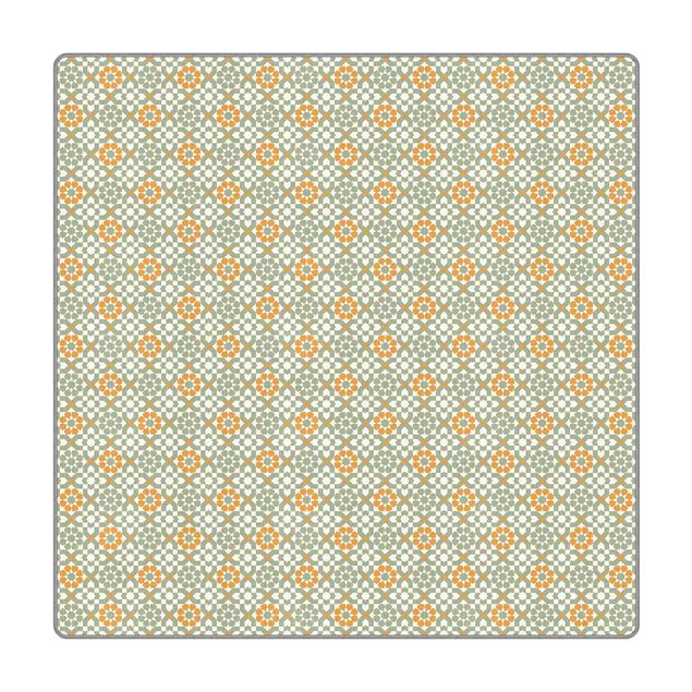 Teppich - Orientalisches Muster mit gelben Blüten