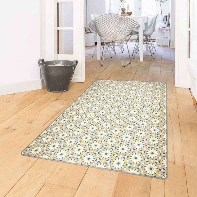 Moderne Teppiche Orientalisches Muster mit gelben Sternen