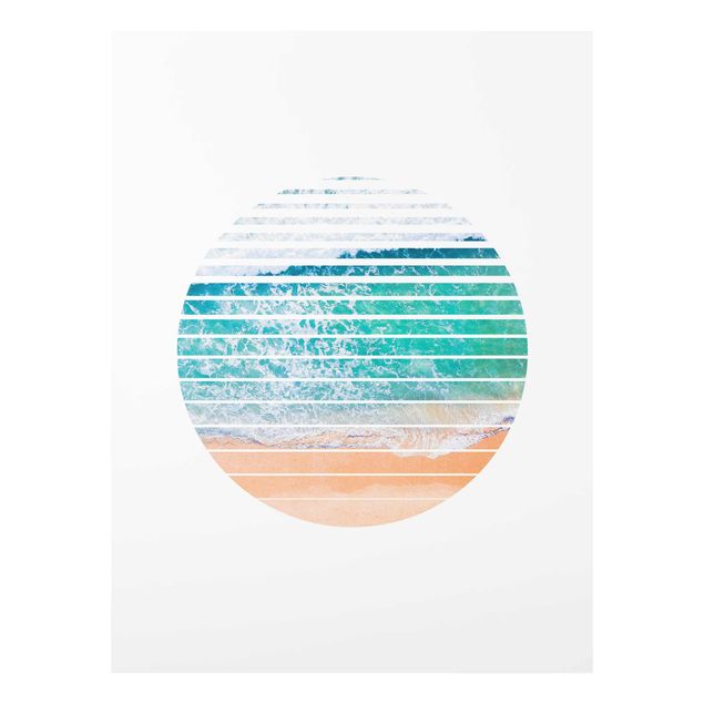 Glas Wandbilder Ozean im Kreis