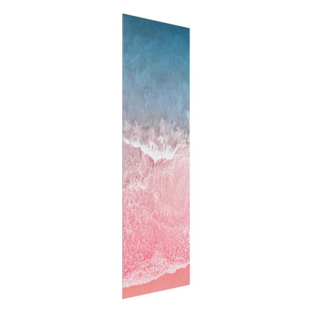 Glasbild - Ozean in Pink - Hochformat