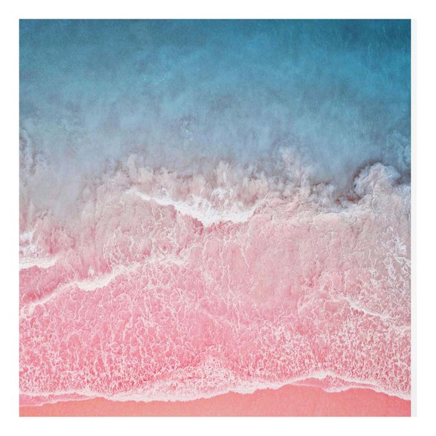 Glas Wandbilder Ozean in Pink