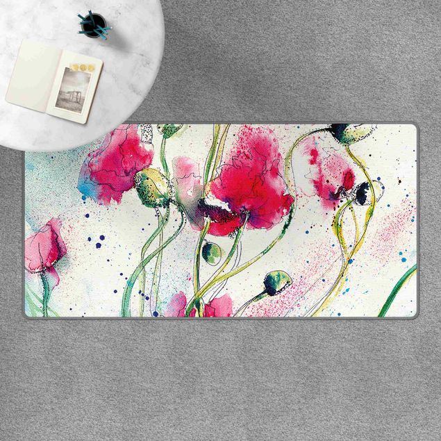 Teppich lila Painted Poppies