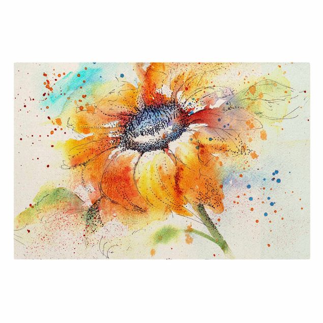 Leinwandbild - Painted Sunflower - Quer 3:2