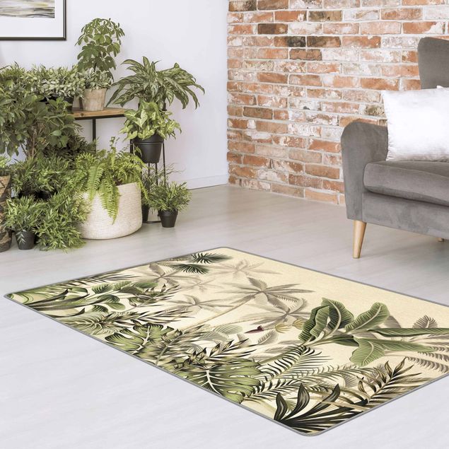 Teppich modern Palmen im Dschungel