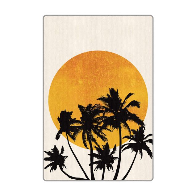 Teppich - Palmen vor goldener Sonne