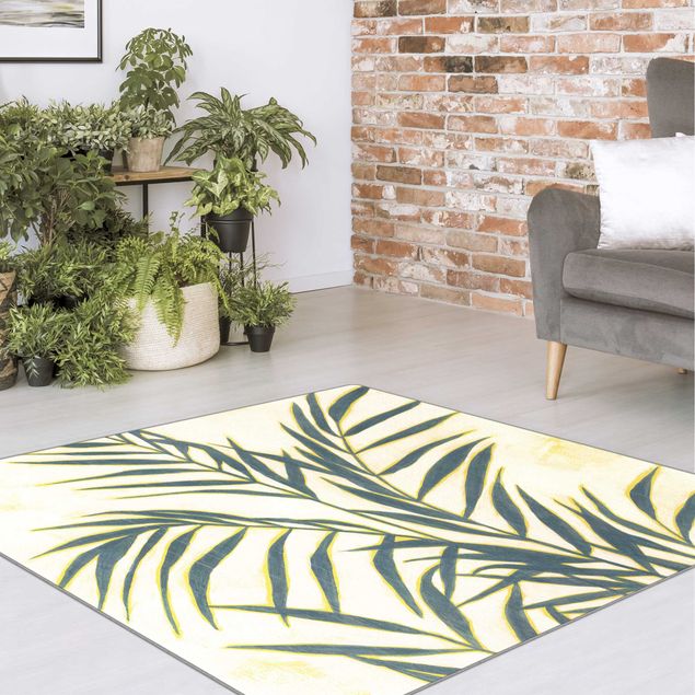 Moderne Teppiche Palmenwedel im Sonnenlicht