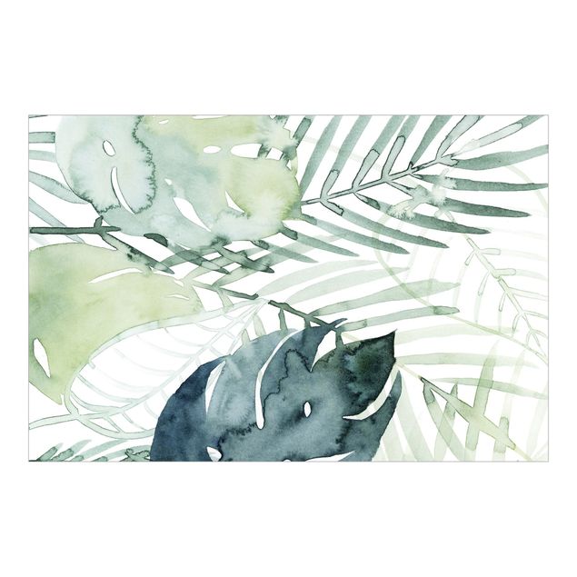 Tapete selbstklebend Palmwedel in Wasserfarbe I