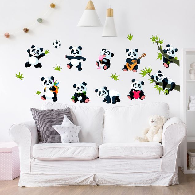 Wandtattoo - Pandabären Mega Set