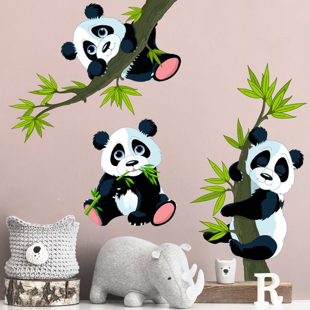Wandtattoo - Pandabären Set
