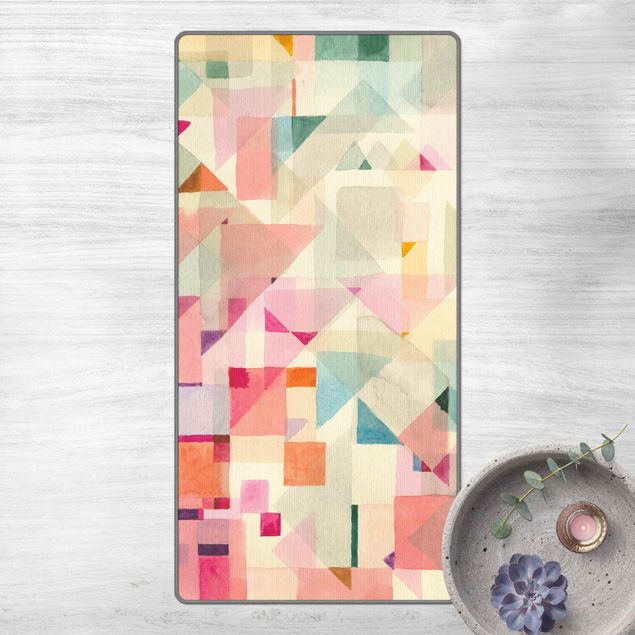 Teppich abstrakt Pastellfarbene Dreiecke