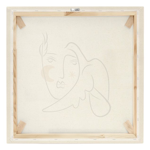 Leinwandbild Natur - Picasso Interpretation - Dame mit Taube II - Quadrat 1:1
