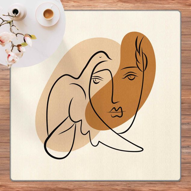 Große Teppiche Picasso Interpretation - Dame mit Taube