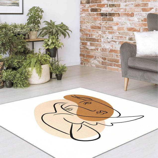 Moderne Teppiche Picasso Interpretation - Dame mit Taube