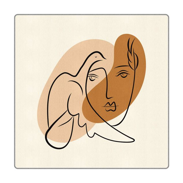Teppich - Picasso Interpretation - Dame mit Taube
