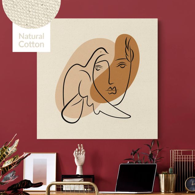 schöne Bilder Picasso Interpretation - Dame mit Taube