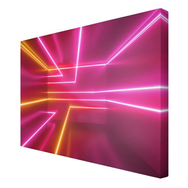 Leinwandbild - Pinke Neonstreifen - Querformat - 3:2