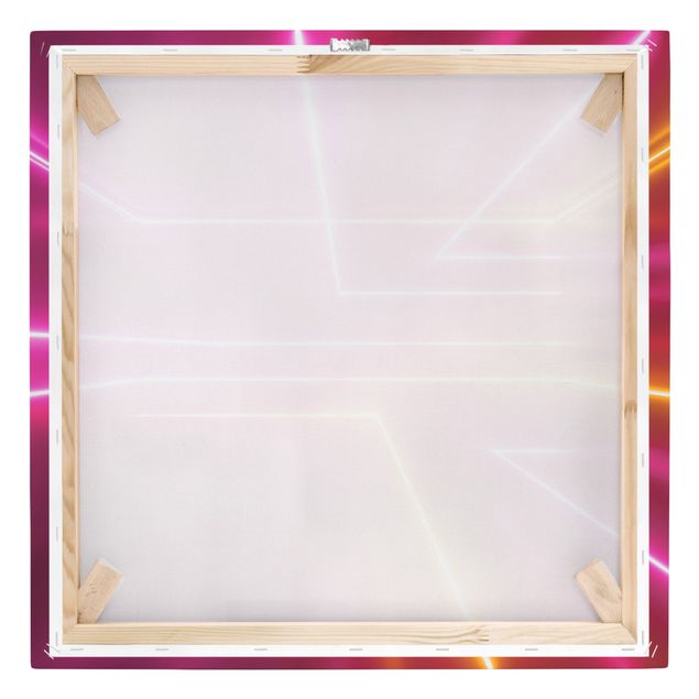 Leinwandbild - Pinke Neonstreifen - Quadrat - 1:1