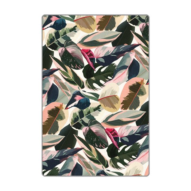 Teppich - Pinke Tropen Muster XXL