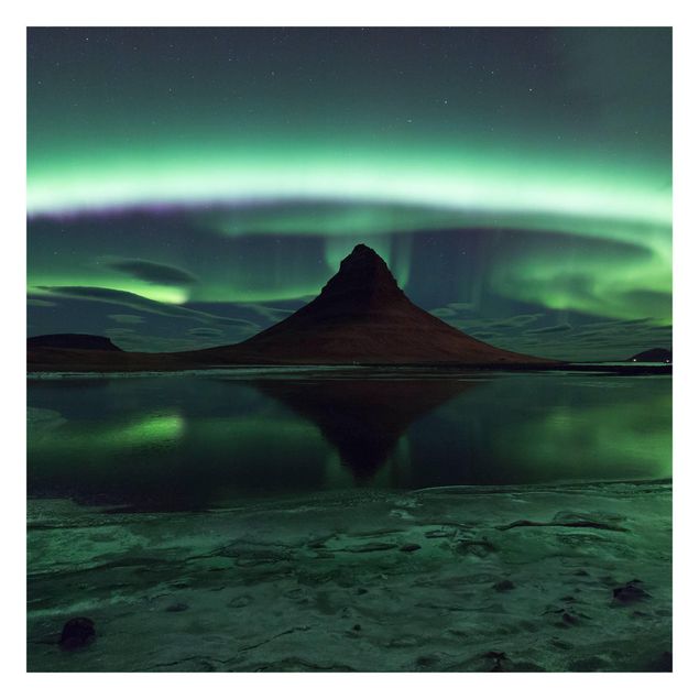Tapete selbstklebend Polarlicht in Island
